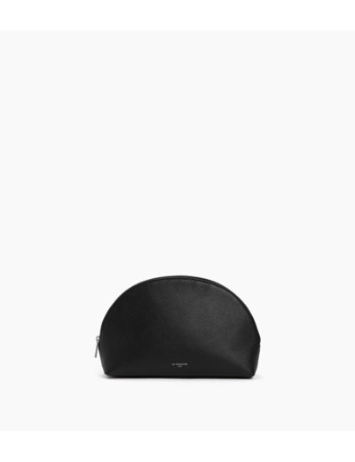 Trousse de toilette demi-lune en cuir grainé
