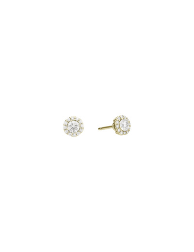 Boucles d'oreilles Recarlo Anniversary Halo en or jaune et diamants naturels 0.41 ct