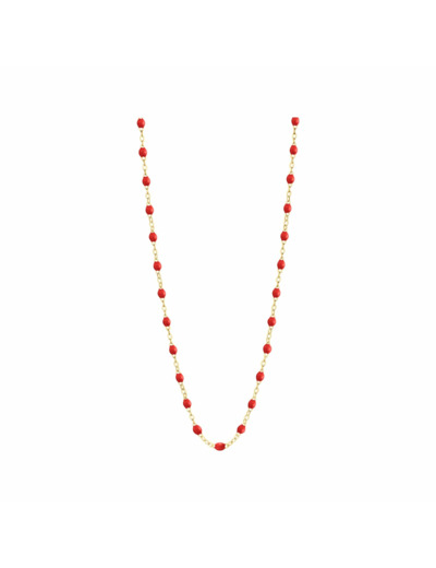 Collier Gigi Clozeau Classique en or jaune et résine coquelicot, 45cm