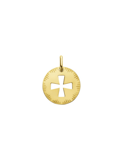 Médaille Augis Croix de Malte ajourée en or jaune, 16mm