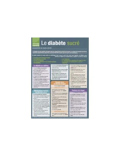 Livre Le diabète sucré - Santesis
