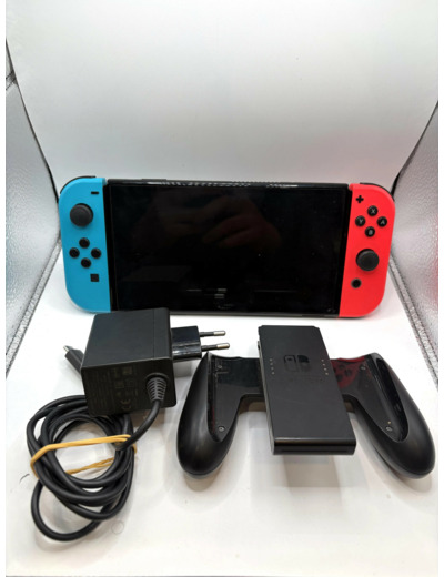 Console Nintendo Switch (Modèle OLED) avec Manettes Joy - Con Bleu Néon/Rouge Néon