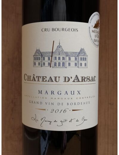 Margaux - Château D'Arsac - 2016 - Rouge - Château d'Arsac
