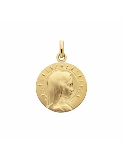 Médaille Arthus Bertrand Vierge Jeune Etoilée 18 mm or jaune sablé