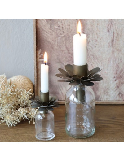 Porte-bougie carafe petite fleur
