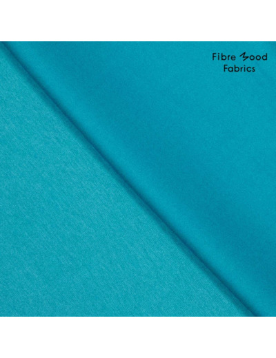 Fibre Mood - Tissu Jersey Interlock en Viscose Mélangé "Esha" Uni Couleur Bleu Turquoise