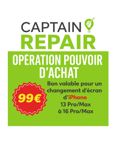 Bon pour une Réparation d'écran d'iPhone (Choisir votre modèle)