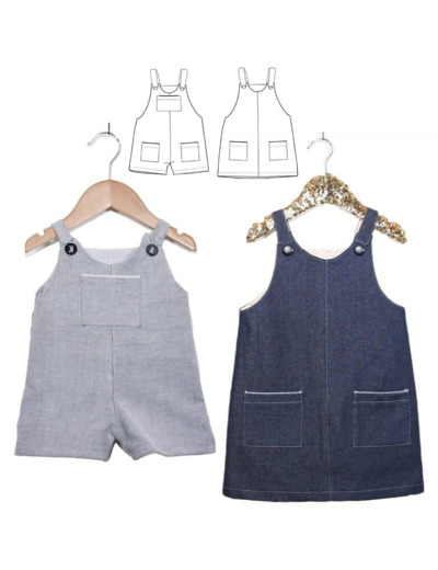 Ikatee - Patron Enfant Duo Salopette et Robe "London" 1 mois - 4 ans