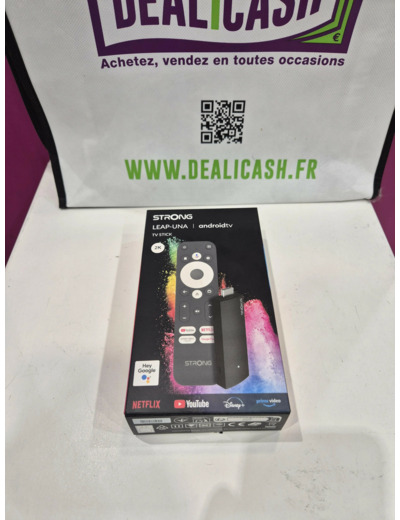 STRONG Leap-UNA Stick De Streaming Box Android TV, Wi-FI, Chromecast Intégré, Box TV Android 11, Assistant Google, HDR10+, Dolby Audio & Dolby Vision, Google Play, Netflix, Youtube