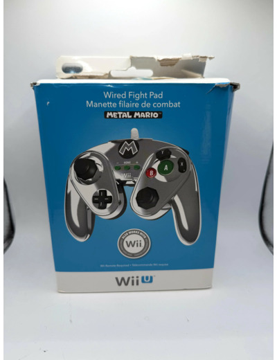 Manette fight pad pdp pour wii u - édition limitée Mario métal