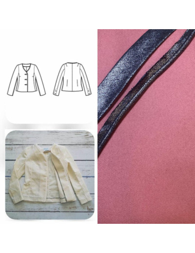 Christine Charles – Kit Couture Veste Armélia Couleur Rose et Noir