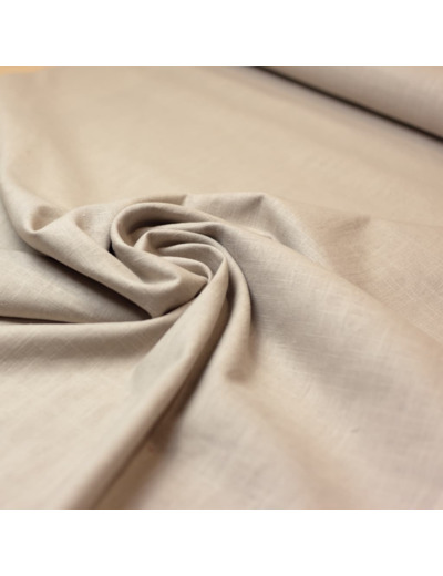 Sélection Coup de Coudre - Tissu Toile de Pur Lin Uni Beige Naturel