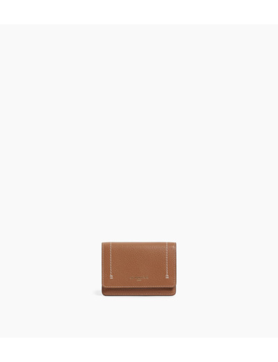Petit porte cartes à rabat Louison en cuir grainé