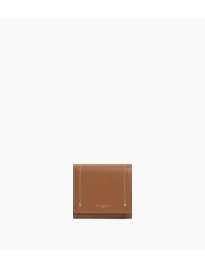 Petit portefeuille à rabat Louison en cuir grainé