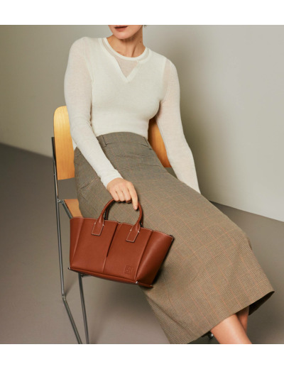 Petit sac à main Elena en cuir grainé