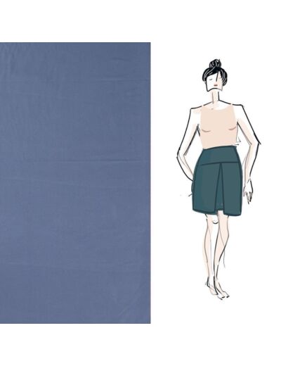 Christine Charles – Kit Couture Jupe Ambrosia Uni Couleur Bleu Denim
