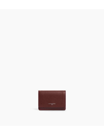 Petit porte cartes à rabat Louison en cuir grainé