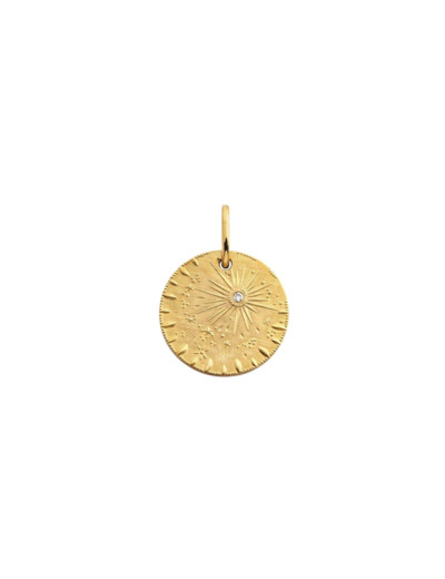Médaille Arthus Bertrand Pluie d'Etoiles en or jaune et diamant