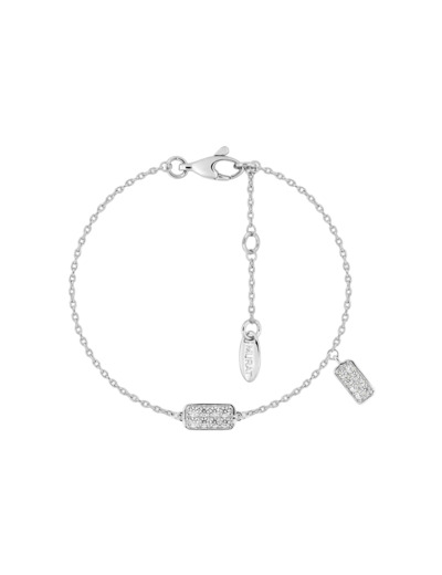 Bracelet Murat Les Pavés en argent rhodié et oxyde de zirconium