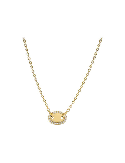 Collier Murat Café Lumière en argent doré à l'or et oxyde de zirconium