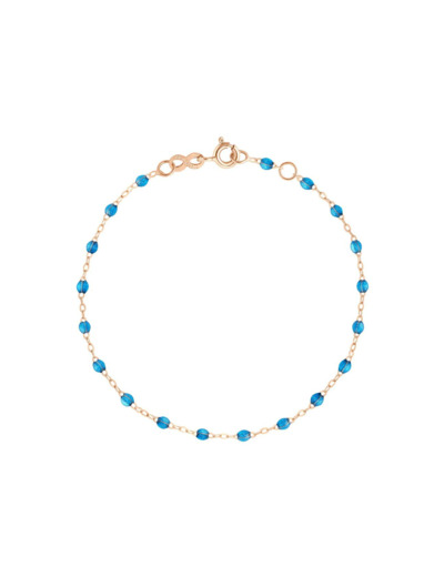 Bracelet Gigi Clozeau Classique en or rose et résine azur, taille 17cm