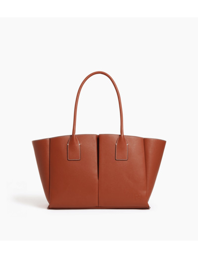 Grand sac cabas Elena en cuir grainé