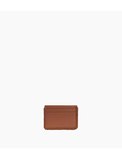 Porte cartes Emilie en cuir grainé avec surpiqûres