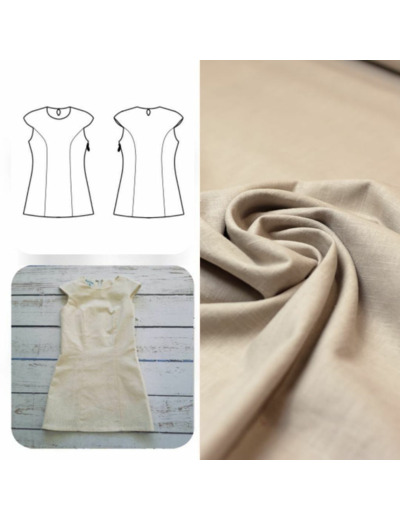 Christine Charles – Kit Couture Robe Yselda Uni Couleur Beige Clair