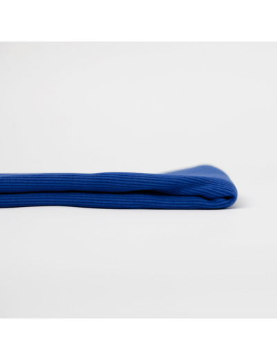 See You at Six - Tissu Jersey Bord-Cotes Épais Uni Couleur Bleu Surf the Web