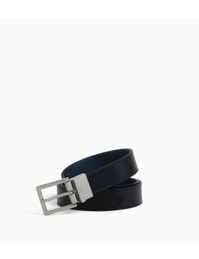 Ceinture réversible homme avec boucle rectangle en cuir lisse