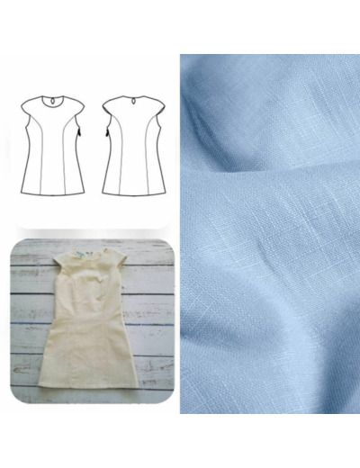 Christine Charles – Kit Couture Robe Yselda Uni Couleur Bleu Clair