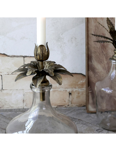 Porte-bougie carafe grande fleur