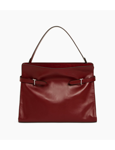 Sac porté épaule modèle maxi Emie en cuir lisse et nubuck