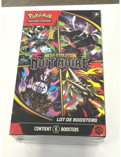 Pokémon - Lot de boosters Méga - Évolution – Nuit Noire (6 boosters)