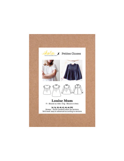 Ikatee – Patron Femme Blouse ou Robe "Louise Mum" du 34 au 46