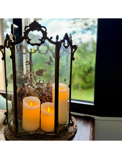 Coffret de 3 bougies Led en cire avec télécommande