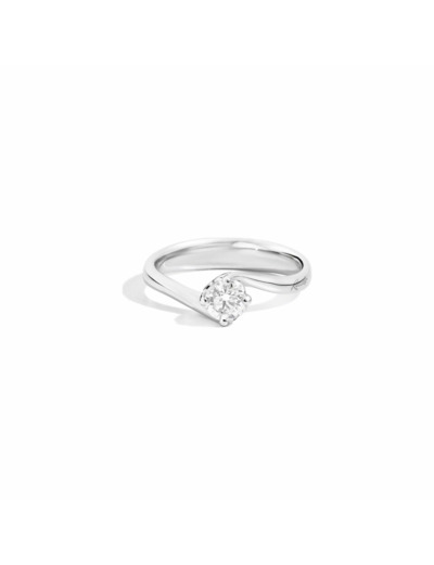 Solitaire Recarlo Anniversary en or blanc et diamant, taille 53