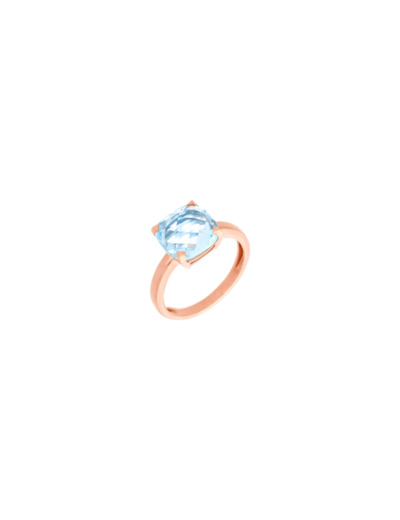 Bague Cesare Pompanon Poppy Blue en or rose et topaze bleue traitée