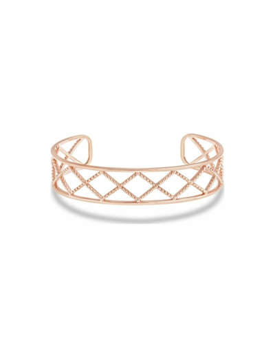 Bracelet manchette Sarlane Palline Croisillon en or rose