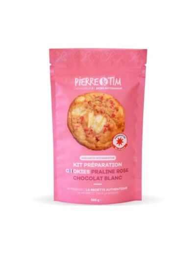 Kit préparation cookies praline rose chocolat blanc