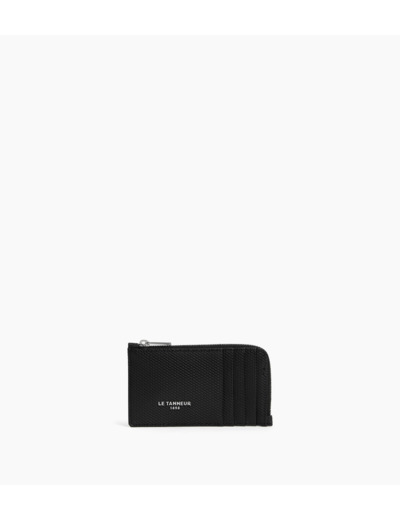 Porte cartes large zippé Lucien en cuir signature T