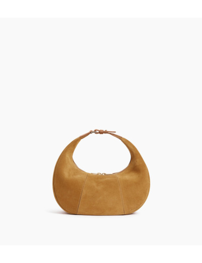 Petit sac hobo Juliette en cuir refente de velours