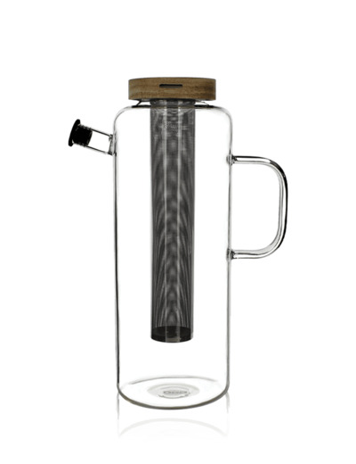 OGO Théière / pichet en verre 1,5L couvercle acacia avec filtre en inox