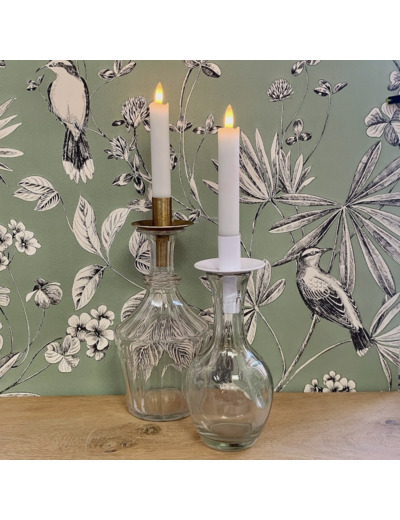 Porte-bougie carafe Or / Blanc