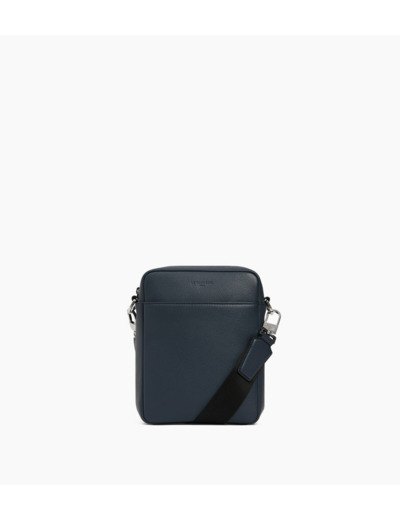 Petite sacoche zippée Marceau en cuir grainé