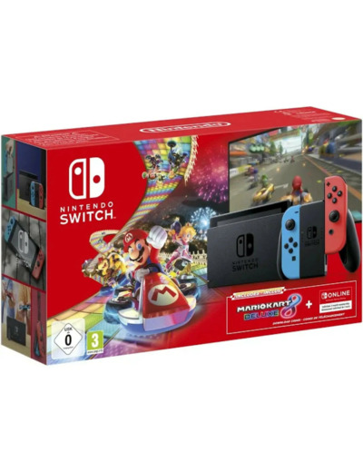 Pack nintendo switch + mario kart 8 deluxe (code + abonnement 3 mois)