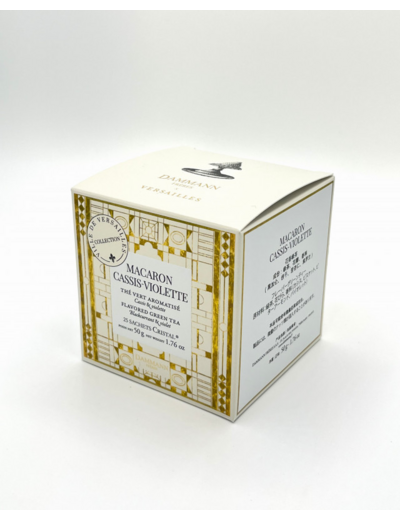 Thé vert en sachets - Macaron Cassis Violette