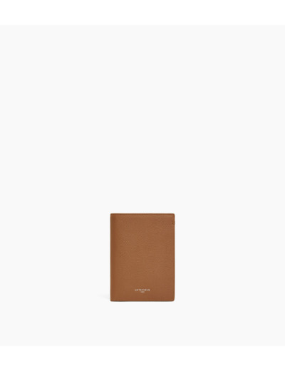 Grand portefeuille vertical zippé Lucien en cuir grainé