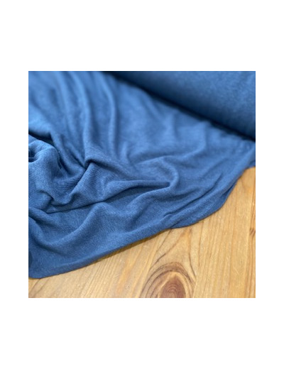 Sélection Coup de coudre - Tissu Jersey de Lin et Viscose Uni Bleu