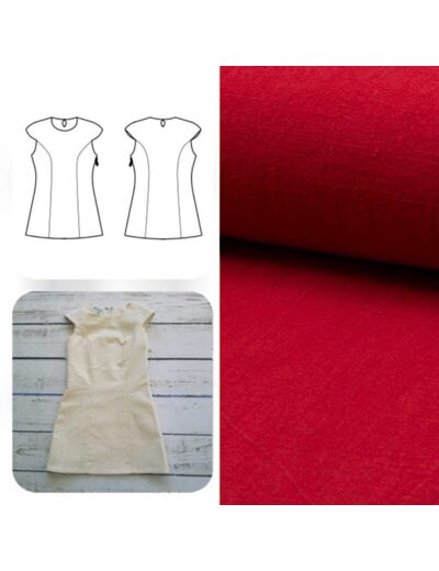Christine Charles – Kit Couture Robe Yselda Uni Couleur Rouge